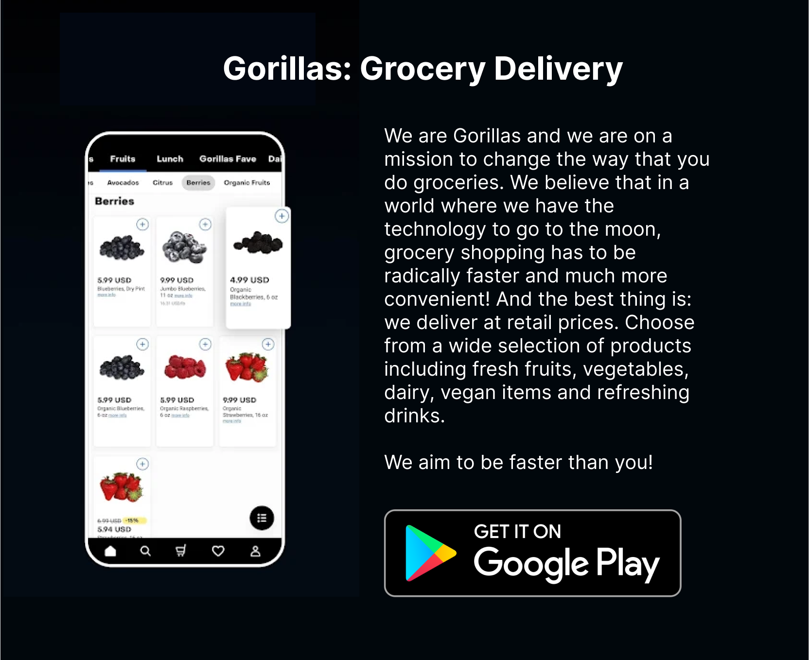 Gorillas – Grocery Delivery Application