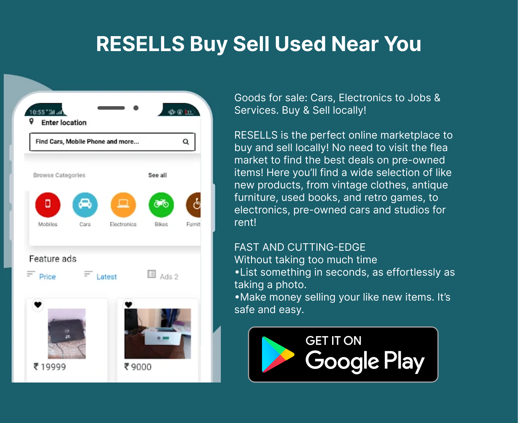 Resells – Buy & Sell Used Products Marketplace